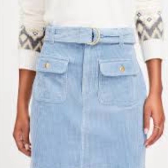 LOFT Dresses & Skirts - LOFT Blue A-Line Mini Skirt with Tie Front